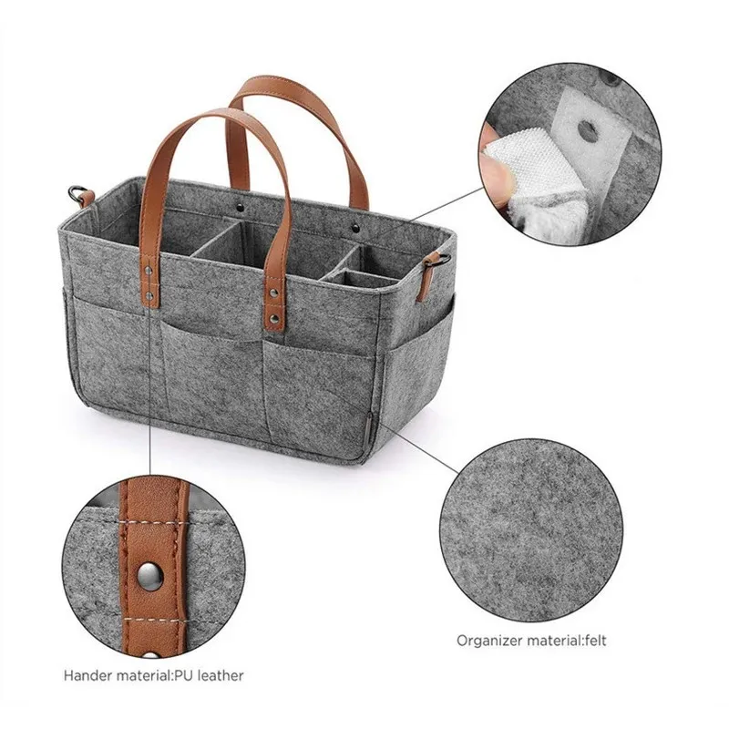 Baby Stroller Accessories Organizer Mommy Tote Bag Foldable Storage Baby Diaper Hanging Bags Thicken Portable Mom Tote Basket