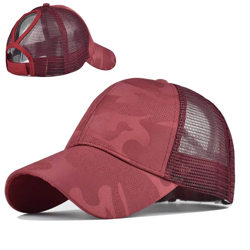 

Creative New Style Trucker Hat For Women With Ponytail Camouflage Baseball Cap Outdoor Casual Hat