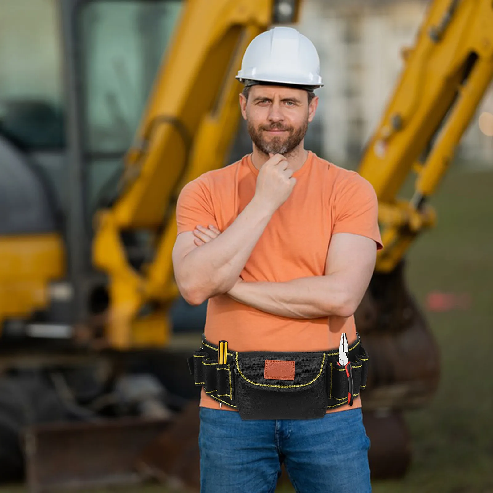 

Поясная сумка для инструментов из оксфордской ткани, сверхпрочная, большой вместимости, для строителей и рабочих