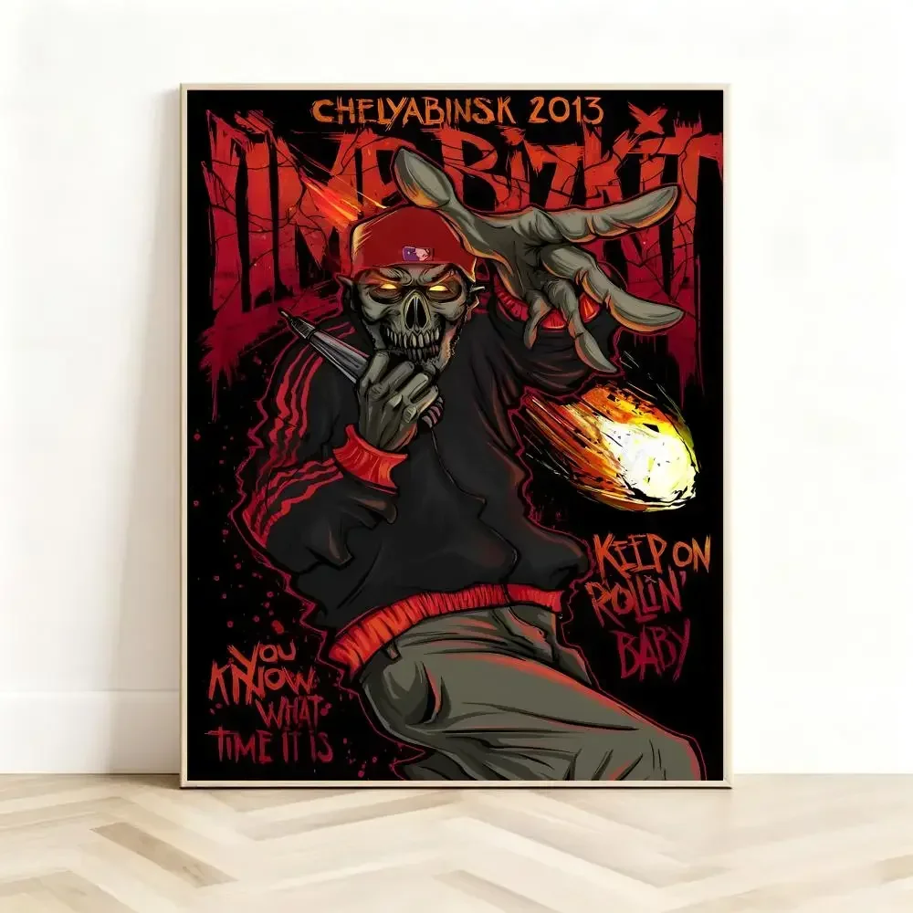 Aggressive Band L-Limp Bizkit Poster Classic Self-Adhesive PP Wall Sticker for Living Room Bar Decor Gift