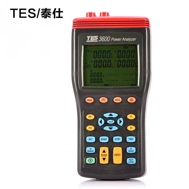 TES-3600 3P4W Power Quality Analyzer Power KW, KVAR, KVA, PF,Hz, & Energy KWh, KVARh & KVAh Measurement,3 Phase Power Analyzer.