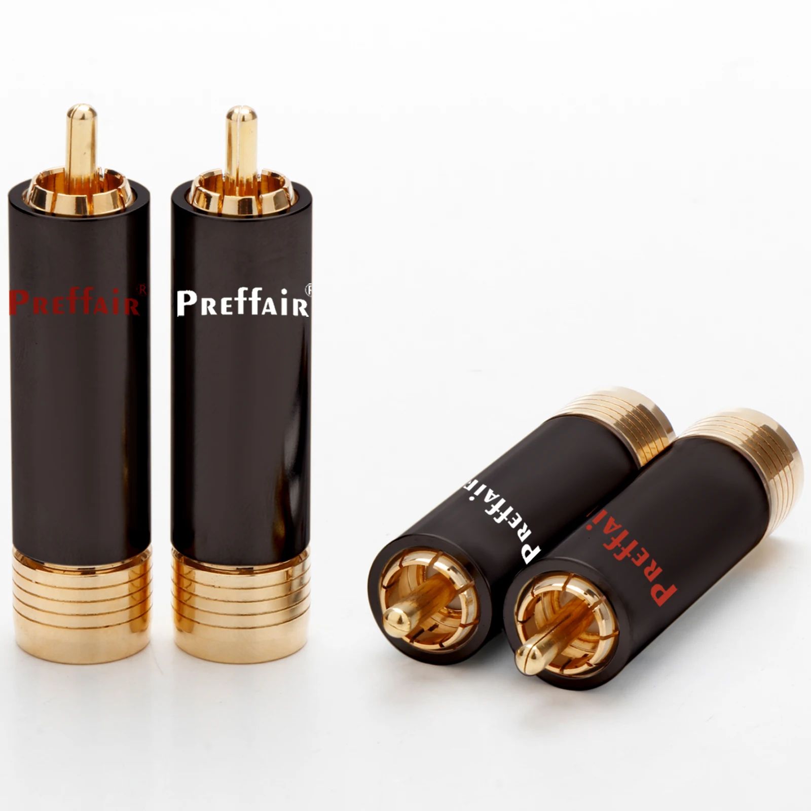 Preffair RCA connector plug Screw Locking RCA Plug High Performance Audio RCA Brass Body And Locking Collet Connectors