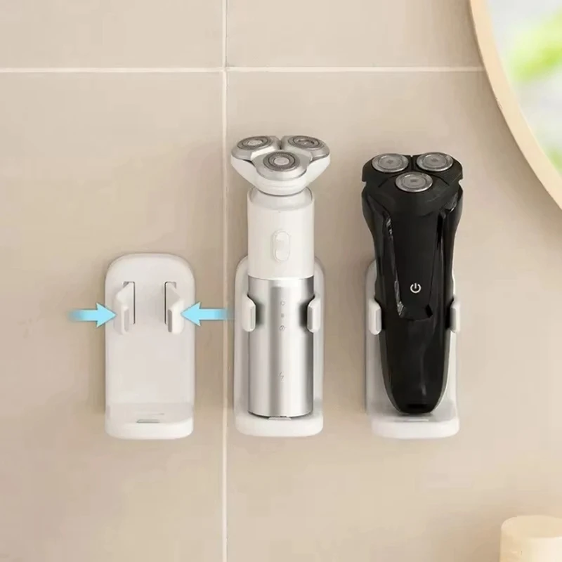 ABUL-New Razor Storage Rack Electric Razor Holder Non-Punching Spring Clip Storage Rack Strong Load-Bearing Anti-Falling