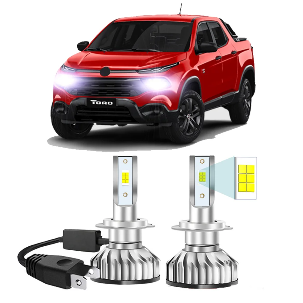 2Pcs Led Headlight Bulb For Fiat Toro 2015-2022  (only fit model with halogen Headlamp ) LED High Low Beam Canbus