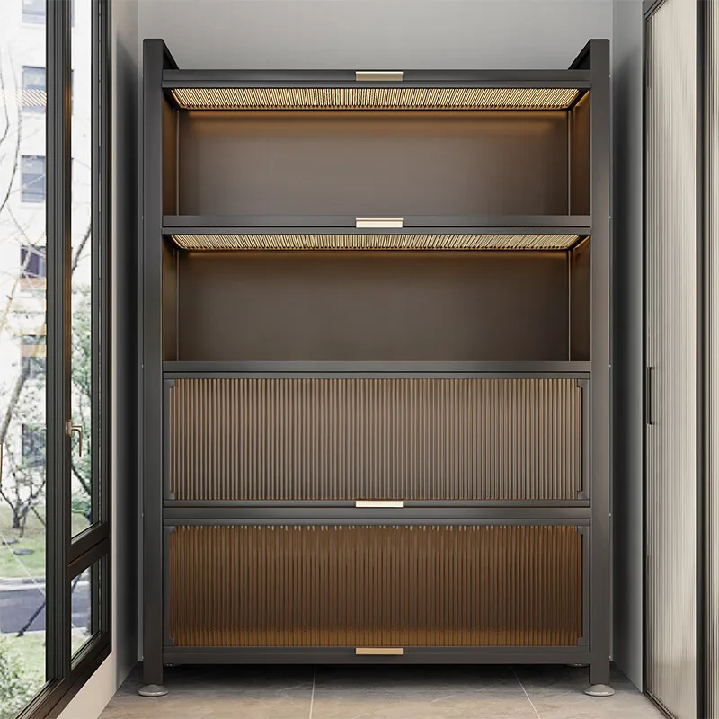 خزانة تخزين فولاذية مقاومة للغبار، منظم مطبخ مقاوم للماء ومقاوم للزيت، تصميم موفر للمساحة للمنزل