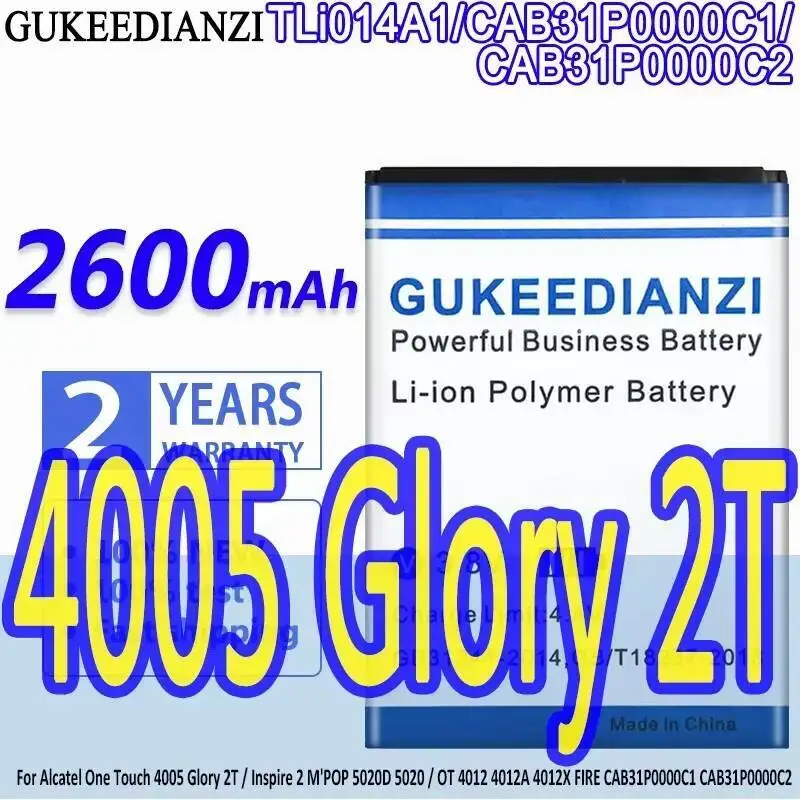 

Battery Tli014a1 CAB31P0000C1 CAB31P0000C2 For Alcatel One Touch 4005 Glory 2T Inspire 2 M'pop 5020D 5020 OT 4012 4012A 4012X