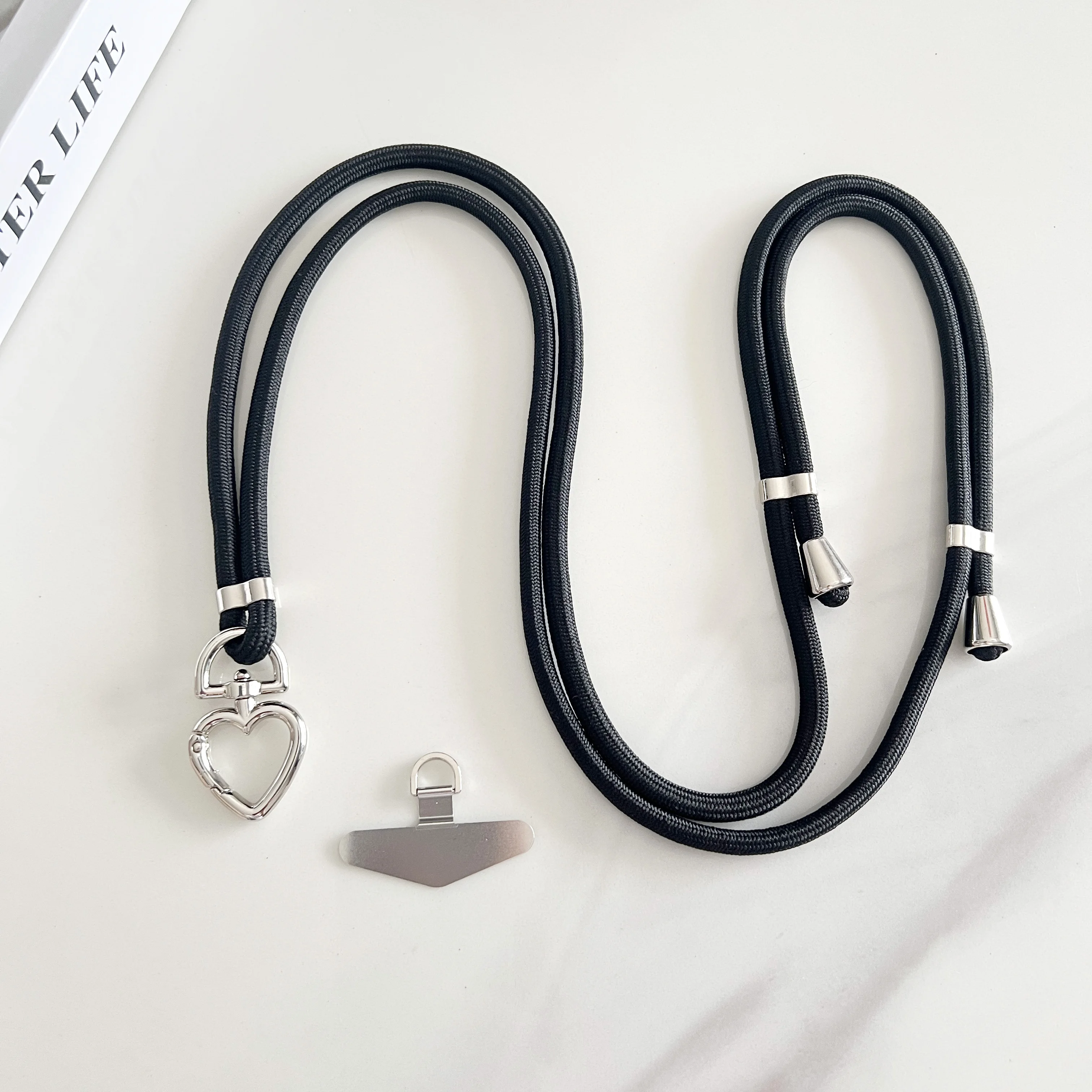 

New Fashion Lanyard Silver Double Buckle Adjustable Wrist Hand Crossbody Strap Cord Hang Cell Phone Case Shoulder Chain Key Rope