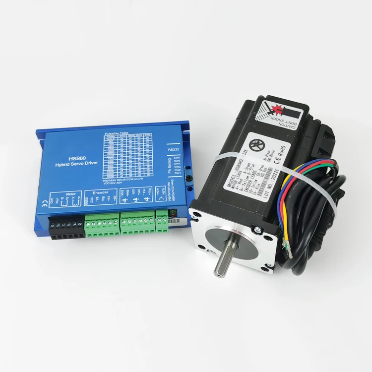 Nema 24 Kit de Motor paso a paso de circuito cerrado 1,8 grados bifásico 3Nm DC HSS60 controlador de servocontrolador híbrido accesorio CNC