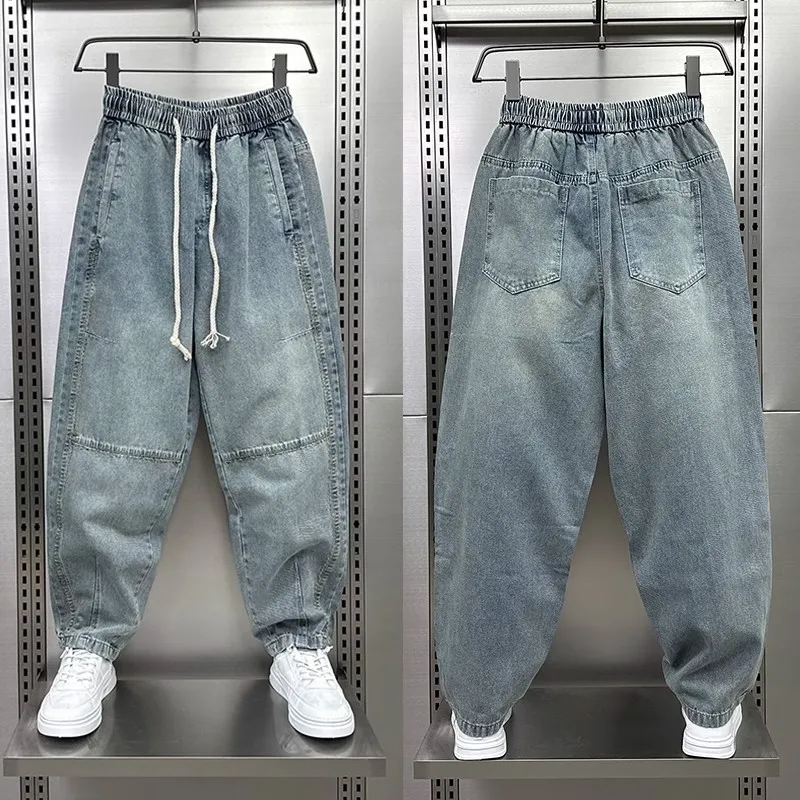 

Harem Denim Pants 2025 American Retro Jeans Summer Thin Loose elastic waist Harem Jeans High Quality Luxury Brand Men Clothing