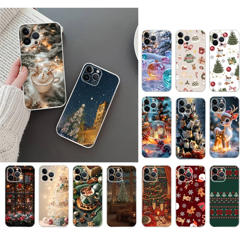 

Phone Case For iphone 17 Pro Max 17 Air 16 15 14 13 Pro Max 15 16 Pro 15Plus Christmas Cat Tree