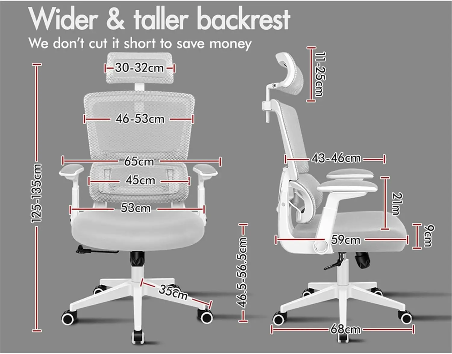 كرسي مكتب شبكي كرسي كمبيوتر دوار مع إمالة وتعديل الارتفاع، كرسي مكتب تنفيذي مريح مع مدمج #2