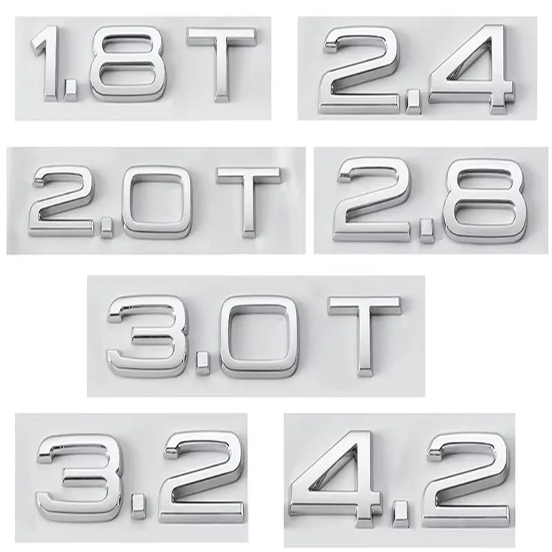 

3D ABS Chrome Black Car Letters Rear Trunk Badge Sticker Logo 3.2 3.6 TDI Emblem Decals For Audi 3.2 3.6 TDI Auto Accessories