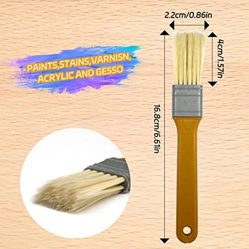 Pinceau avec poignée en plastique, anti-perte, épais pour peinture, vernis SAF, colles, 1 po