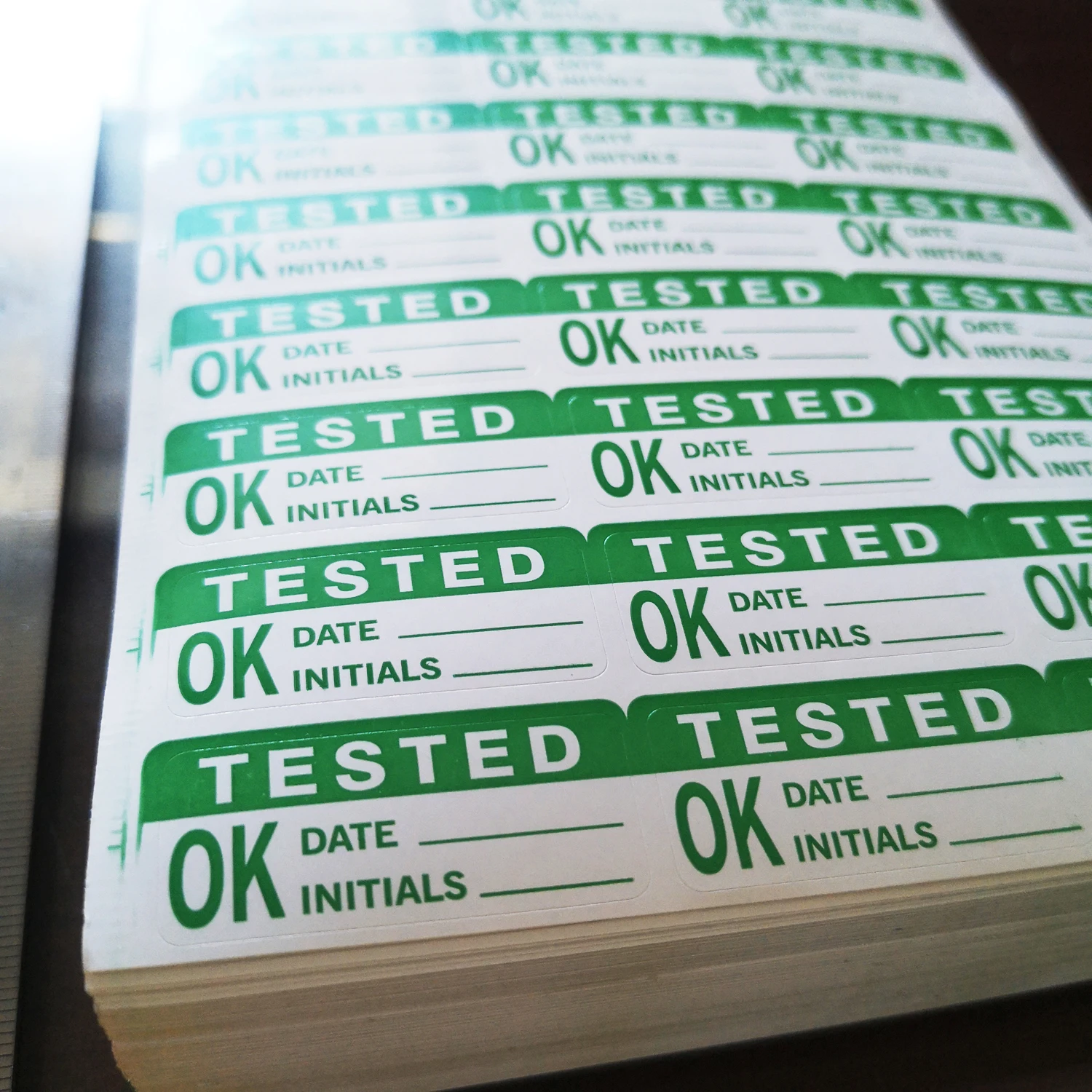 CALIBRATION BY DATE DUE TESTED INITIALS Inspection Record Label Writable Paper Sticker Office Factory Product Audit Check Tag