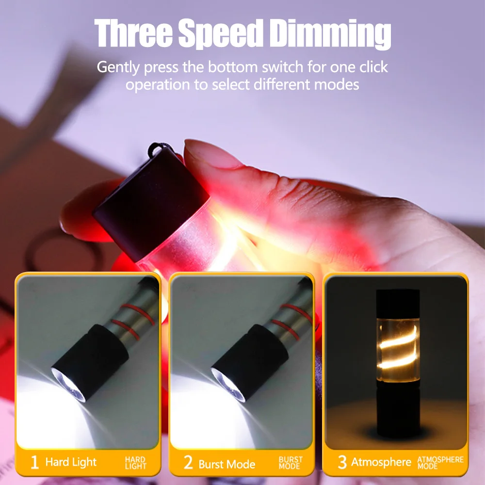 Mini Multifunctional Retro Camping Light Colorful Flashlight Portable and Outdoor Lighting USB Charging Atmosphere Camping Light