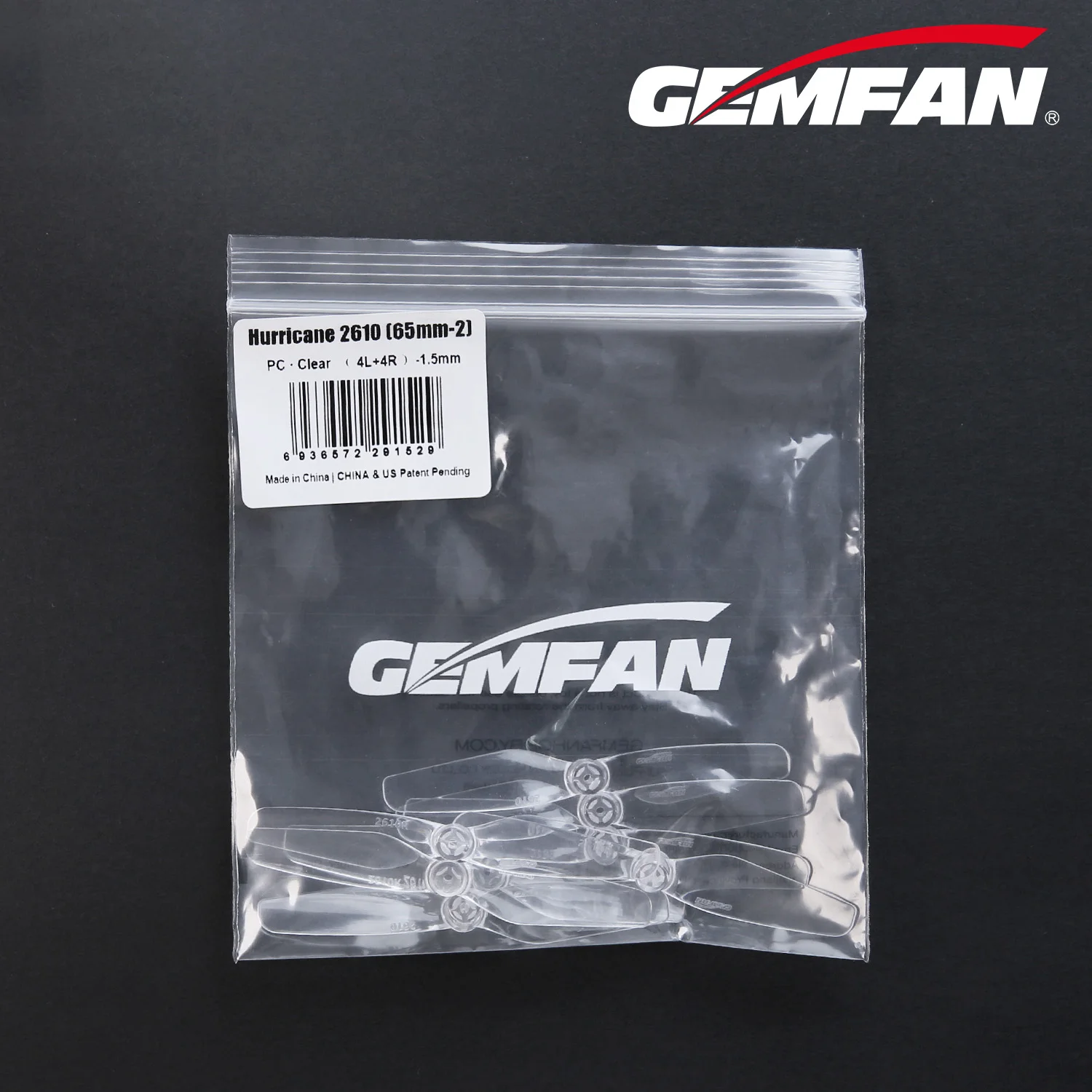 4쌍(4CW+4CCW) Gemfan 2610 2-블레이드 프로펠러 200mm 8520 브러시드 모터 드론 축구용