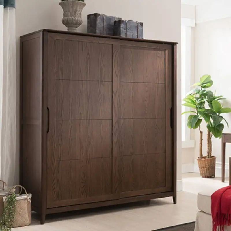 

Quiet Orgnizer Wood Wardrobes Luxury Aesthetic Wooden Bedroom Wardrobes Storage Sliding Door Armoire Chambre Bedroom Furniture