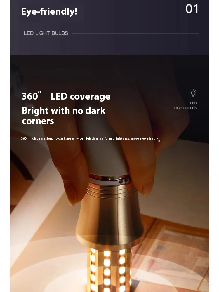 LED bulb tip bulb e14e27 screw 7W9W energy-saving eye protection lighting high brightness bead light source