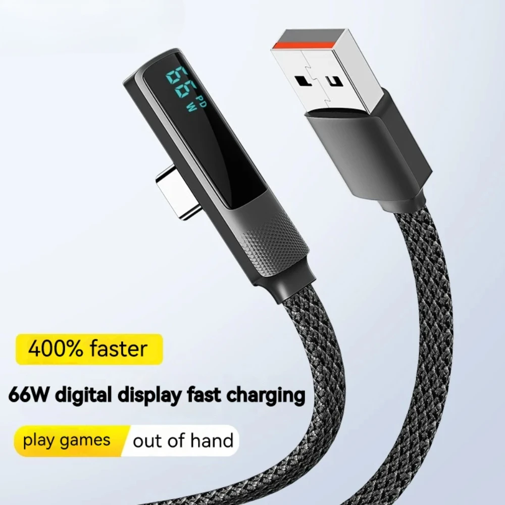 USB C 66W C To C 100W Elbow USB To C  27W 6A Digital Display Data Cable for Multiple Cell Phone