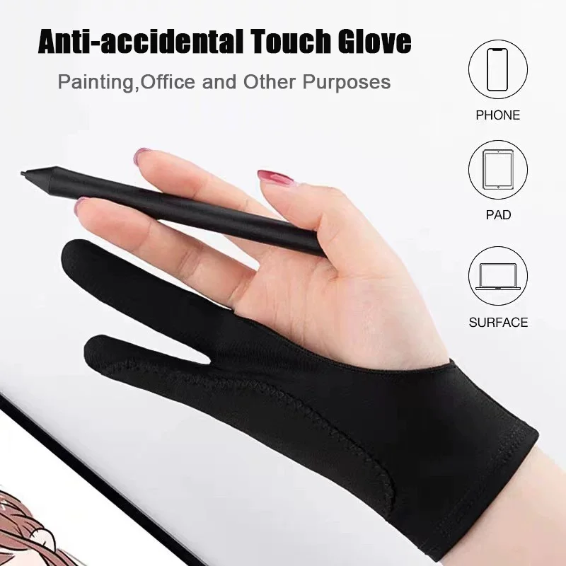 

Anti-touch Painting Gloves Two-Finger Drawing Gloves for iPad Tablet Digital Board Touch Screen Oil Painting Office Art Supplies