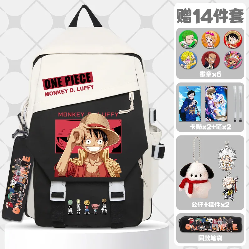 

One Piece New Luffy Student Schoolbag Large Capacity Casual and Lightweight Waterproof Stain Resistant Cute Backpack