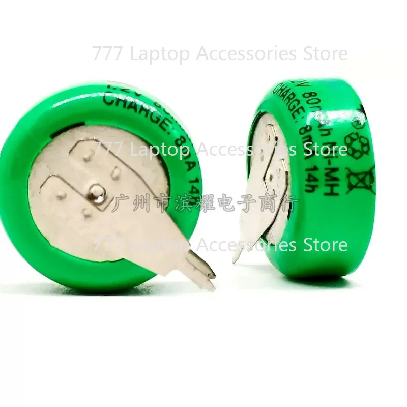 XX**  1.2V 80mAh Ni‑Cd Nickel Cadmium Rechargeable Battery 2 Pins 15x7mm For Small Electronics Repair Replacement