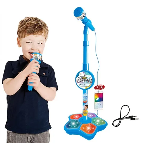 Imagen 2 del producto Micrófono para niños con soporte, canción de Karaoke, instrumento musical, juguetes para entrenamiento cerebral, juguete educativo, regalo de cumpleaños para niña y niño