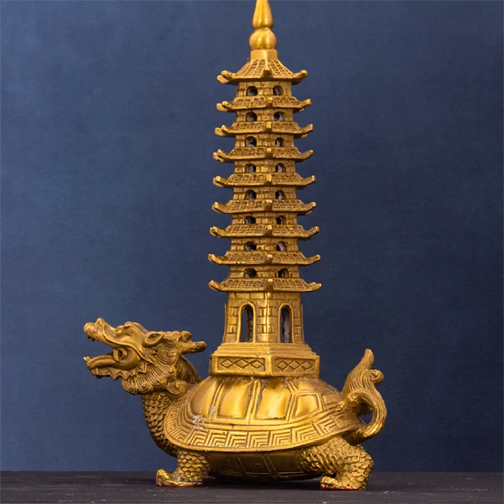 Pagoda Bronze Dragon Turtle Wenchang Pagoda Gourd Home Decoration Craft Gift Ornament