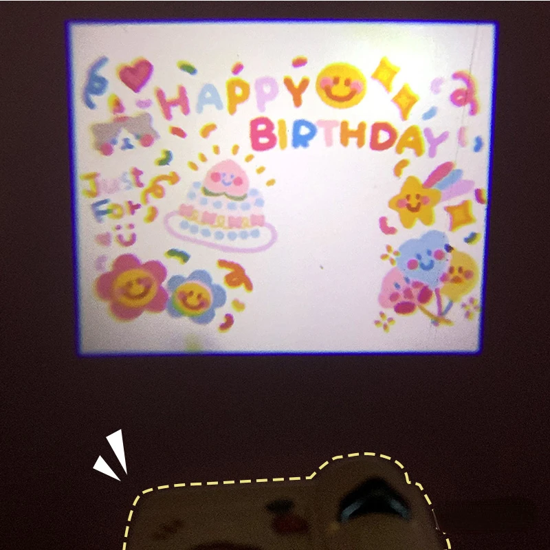 INS Baby Creative Happy Birthday Projection Lamp Party Layout Background Props Light Projector Gift Photo Props