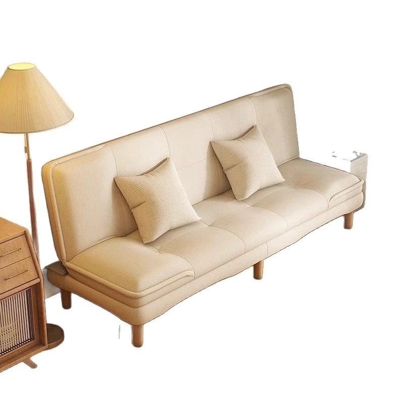 

Sofa bed double small apartment living room does not take up space out of rental bedroom straight solid wood fabric sofa economy