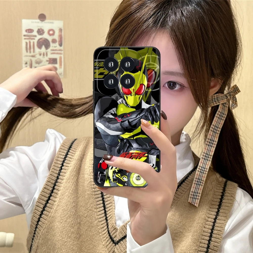 Painting Kamen Rider Mobile Cell Phone Case for Xiaomi 14 13 12 11 10 9 T Ultra Lite Pro S SE X 5G Black Soft Phone Cover Shell