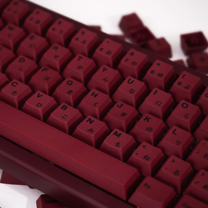 140-клавишный минималистичный красный колпачок GMK, PBT Dye Sub Cherry Profile, индивидуальные японские колпачки для клавиш MX Switch, механическая клавиатура