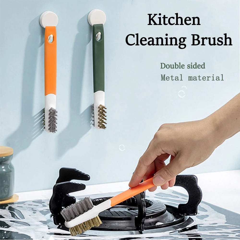 Kitchen Gas Stove Cleaning Brush Dual-use Descaling Scraper Shovel Hoods Grease Stain Removal Cooktop Cleaning Tool Wire Brushes