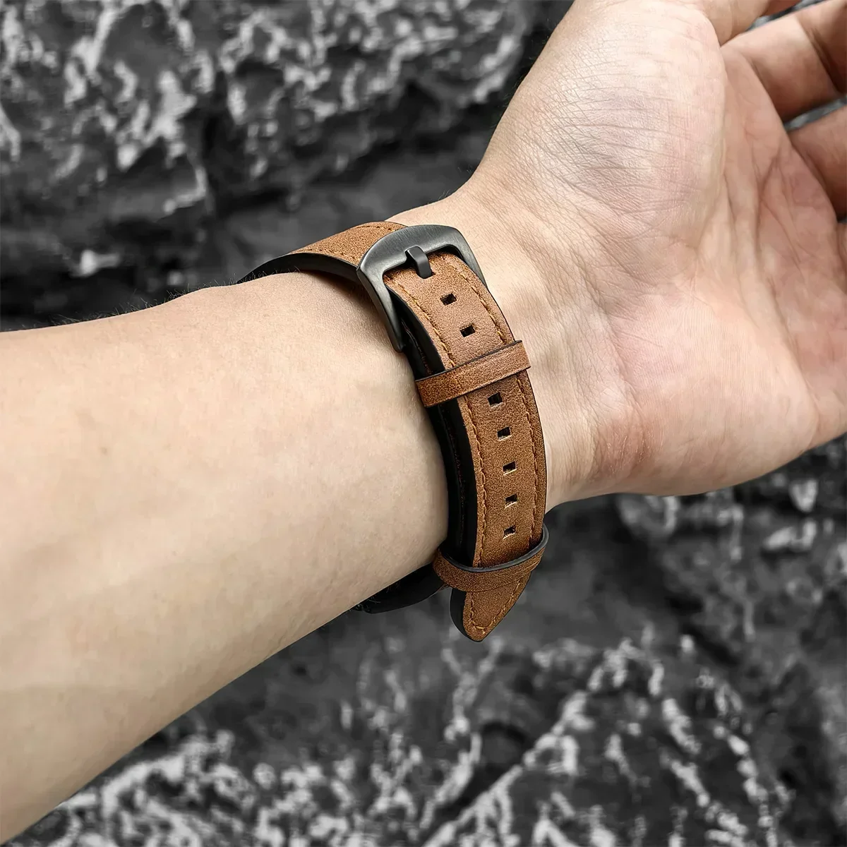 حزام جلد العجل لساعة سامسونج جالاكسي 6 الكلاسيكية 47 ملم 43 ملم 44 ملم الفرقة لا فجوات سوار كوريا لساعة جالاكسي 4 5 برو حزام