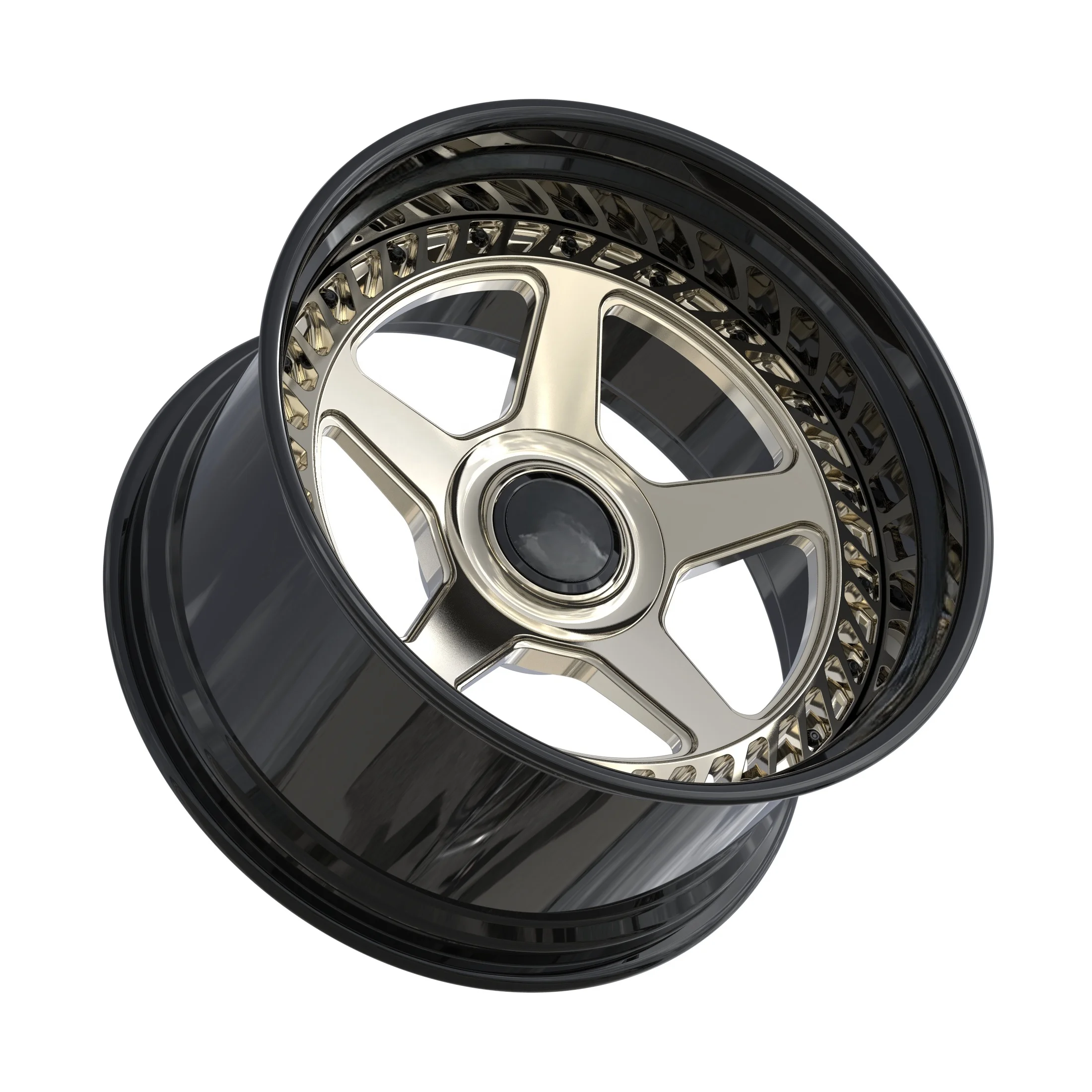 

New 20mm-40mm Multi-Spoke Sports Forged Aluminum Wheel Rims Brushed Gold Rose Gold Champagne Gold 98mm PCD Five Sizes Available