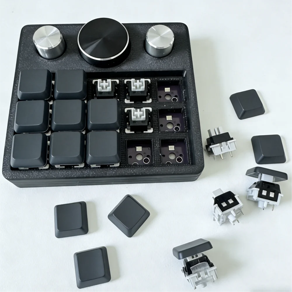 Keyboard With 15 Customizable Key 3 Knobs Wired 3 Modes Customize Mechanical Keypad For Wins /OS X Operating Systems