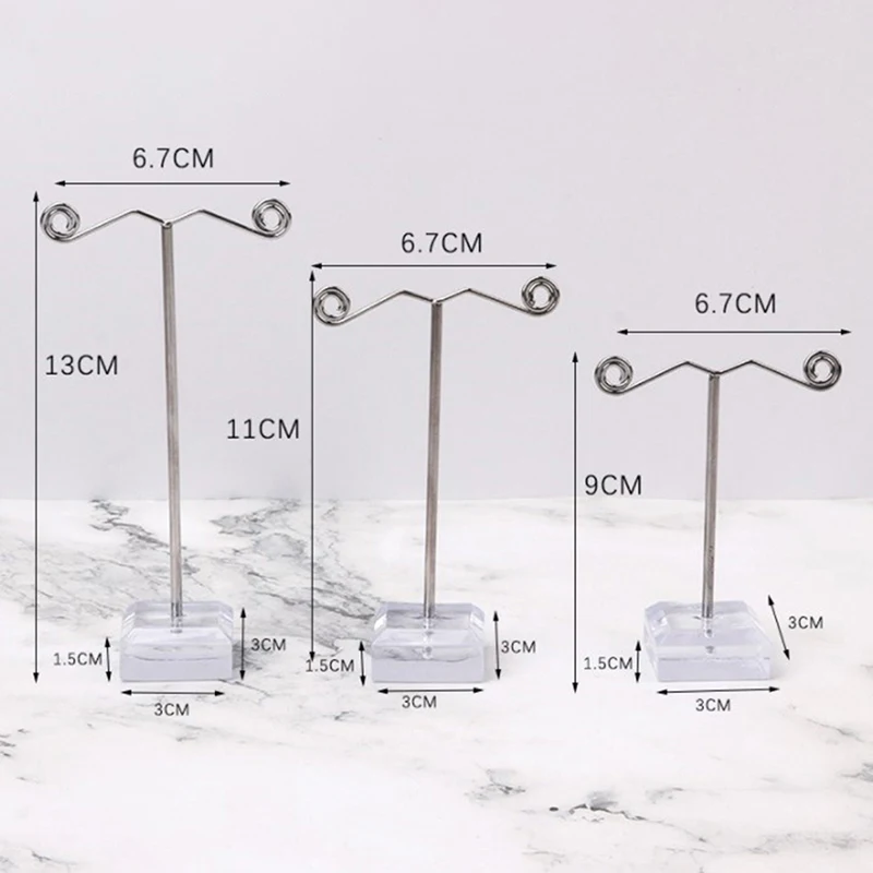 Metal Jewelry Display Stand Black Clear Acrylic Stud Earring Holder Hook Hanger Counter Case Jewelry Organizer Bouches Ornament - view 4
