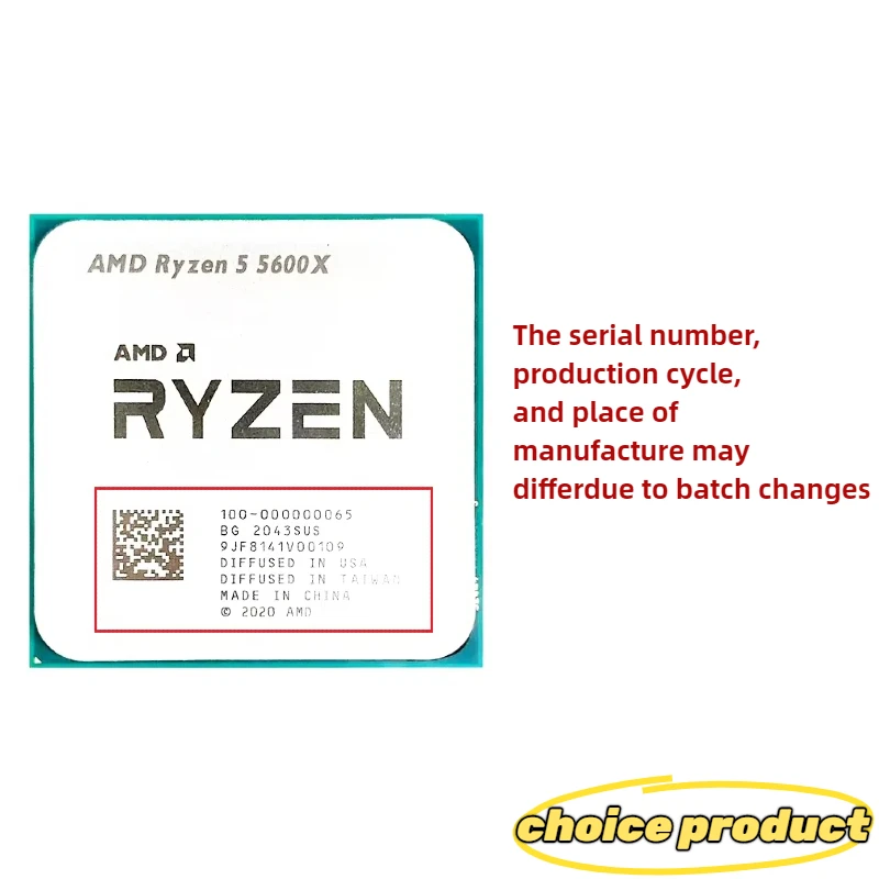 AMD Ryzen 5 5600X R5 5600X Processore CPU a sei core e dodici thread da 3,7 GHz 7NM 65W L3=32M Socket AM4