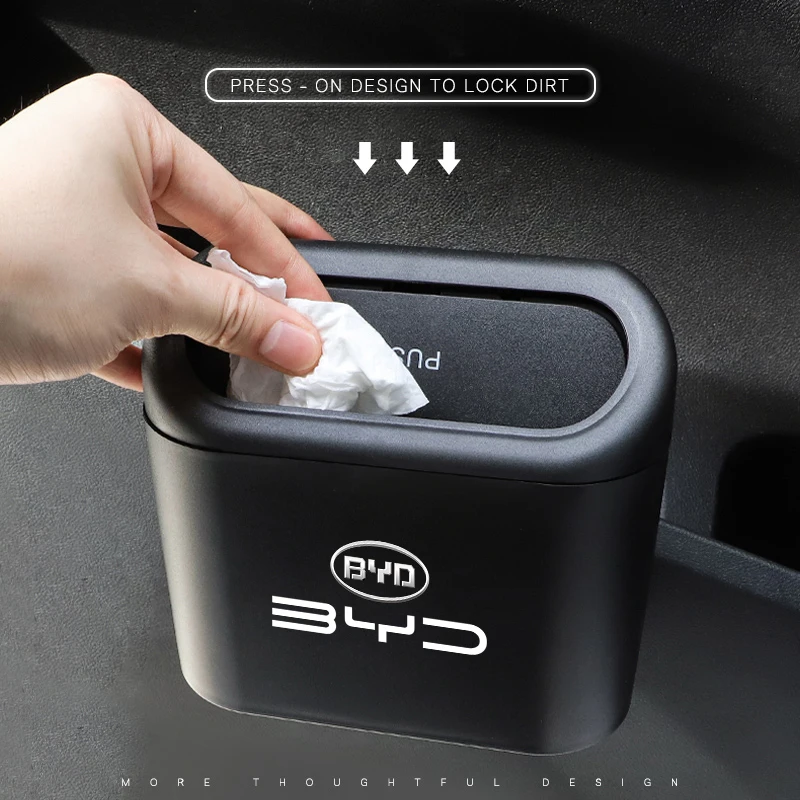 

Multifunction In-vehicle Trash Can Storage Bucket Accessories For BYD Tang F3 E6 Atto3 Yuan Plus Song Max F0 G3 I3 Ea1 Dmi 2din