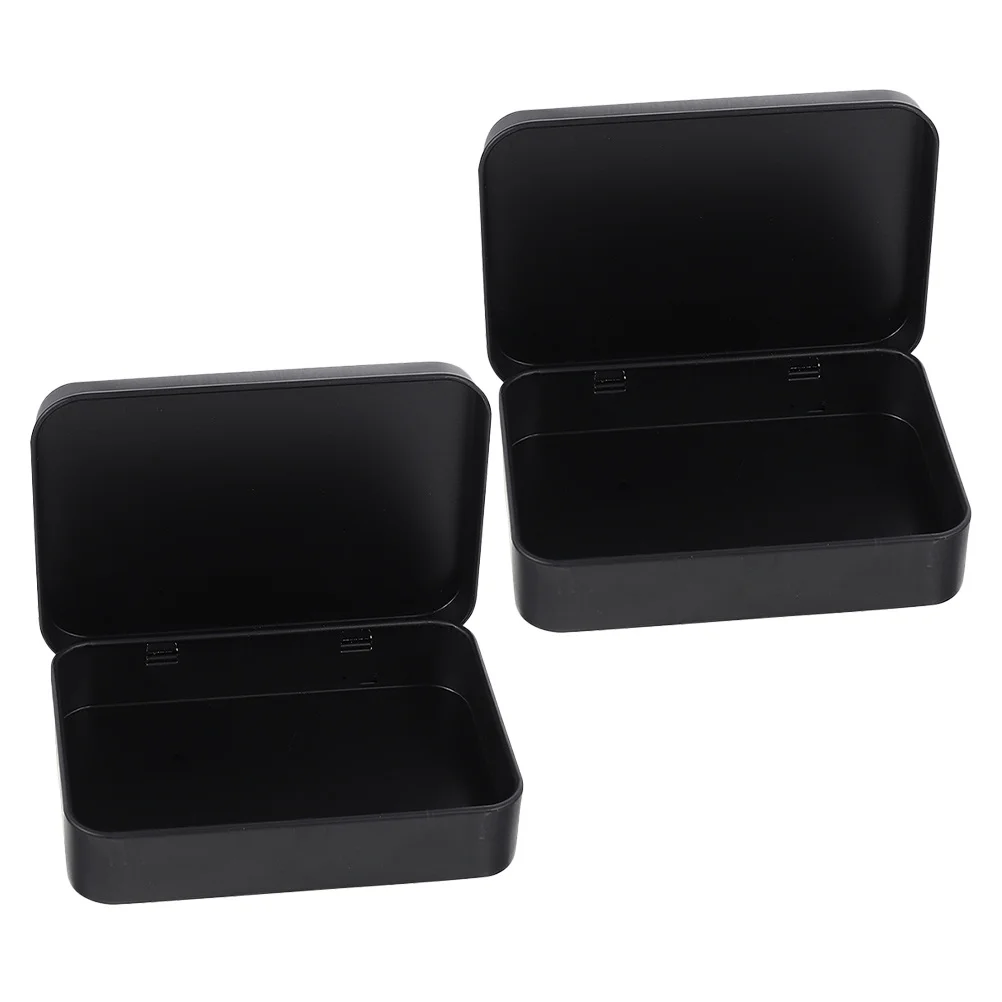 

2pcs Poker Card Storage Box Metal Tin Case For Playing Cards Organizer Holder Small Rectangle Container Business Card Game Deck