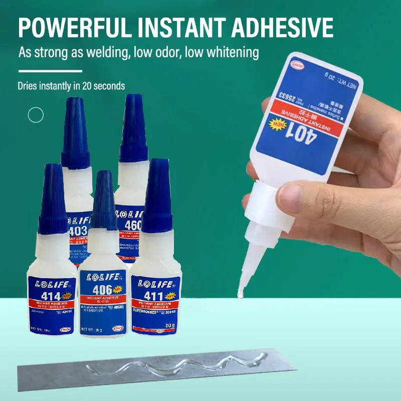 لاصق فوري 401 406 495 411 414 416 غراء فائق عديم اللون عالي الأداء مقاوم للحرارة لجميع الأغراض لاصق سريع الجفاف #4