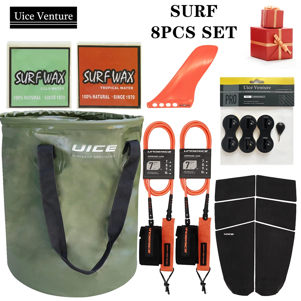 

8pcs SUP Accessories Surfboard Bag Surfboard Traction Pad Surf Leash Surf Board Wax Fusion Fin Box SUP Single Center Water Fin