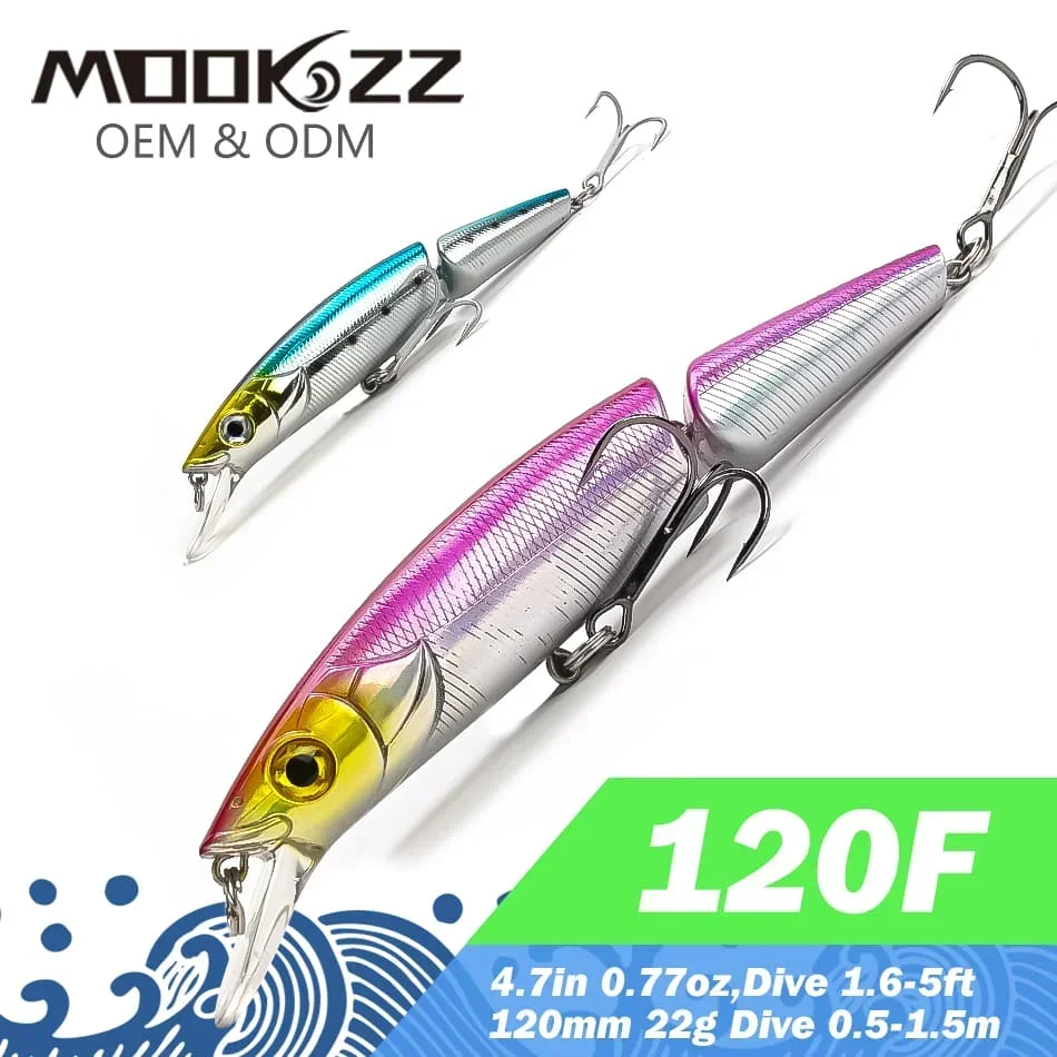 

MOOKZZ 120mm 22g Best Price Floating Two sections Jerking bait Fishing Lures Artificial Baits tackles