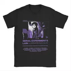 Men's T-Shirt Serial Experiments Lain Darker Vintage 100% Cotton Tees Short Sleeve Anime T Shirt Round Neck Clothes 6XL