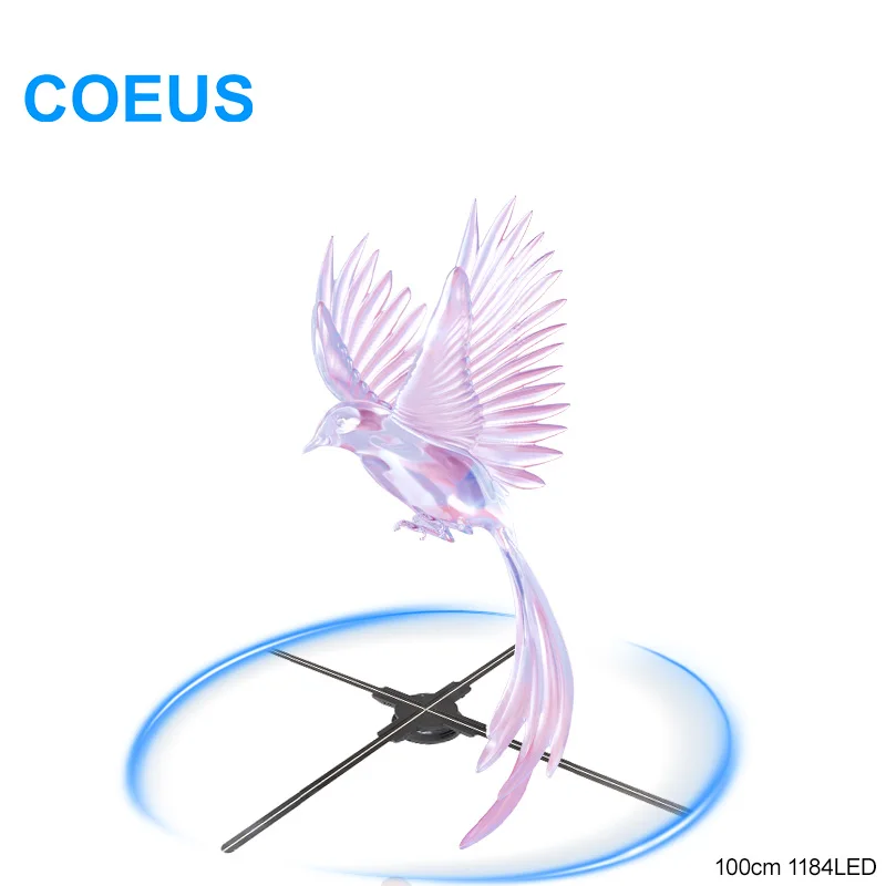 

COEUS 100cm WIFI 3D Hologram Projector LED Sign Lamp Real-Time Advertising Display With Support For Images & Videos