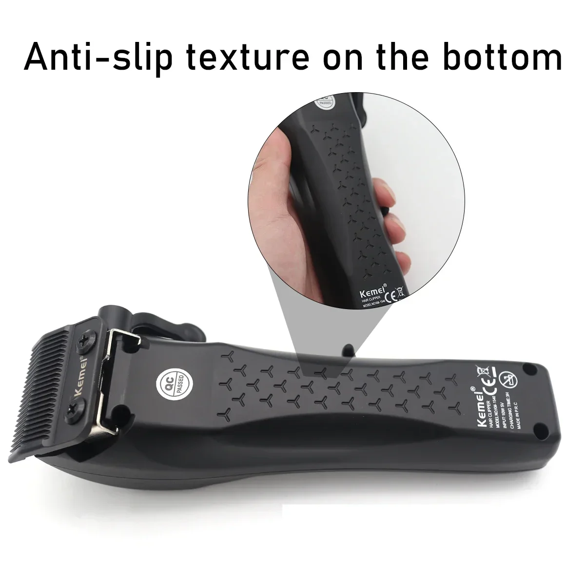 Kemei KM-1540 máquina de cortar cabelo masculina motor magnético com carregador base usbprofissional aparador cabelo máquina corte cabelo