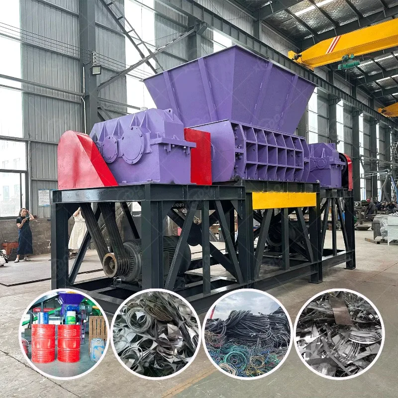 Customized Double Shaft Scrap Metal Recycling machine Aluminium Cans Scrap Car Engine Parts Scrap Metal Car Shredder Machine