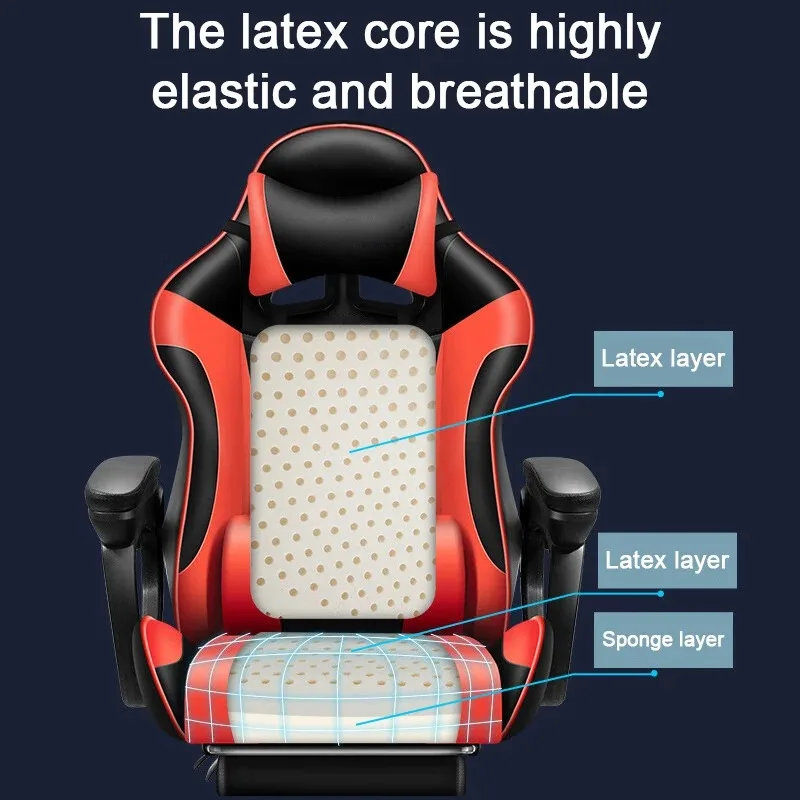 Cheap Pc Racing Computer Reclining Leather Gaming Chair with Footrest view 3