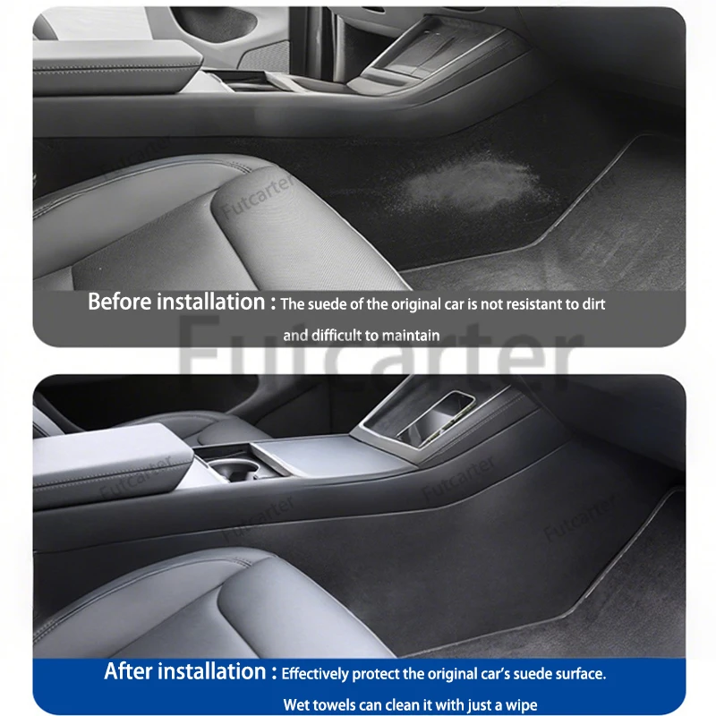 Para tesla modelo y juniper 2025 tpe lado de controle central anti kick pad anti-sujeira cobertura completa anti kick protector acessórios do carro