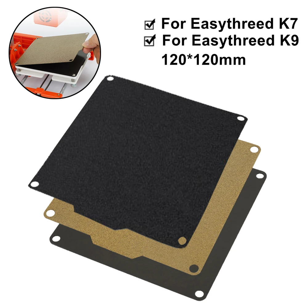 Build Plate For Easythreed K7 K9 Texture Pei Spring Steel 120x120mm Double-sided PEI With Magnetic Base For Mini 3D Printer
